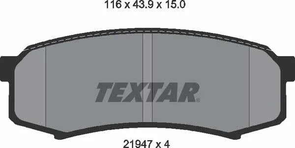 Textar Brake Pads Set Brake Pads Full Set Of 4 Rear 2194701 - image 5