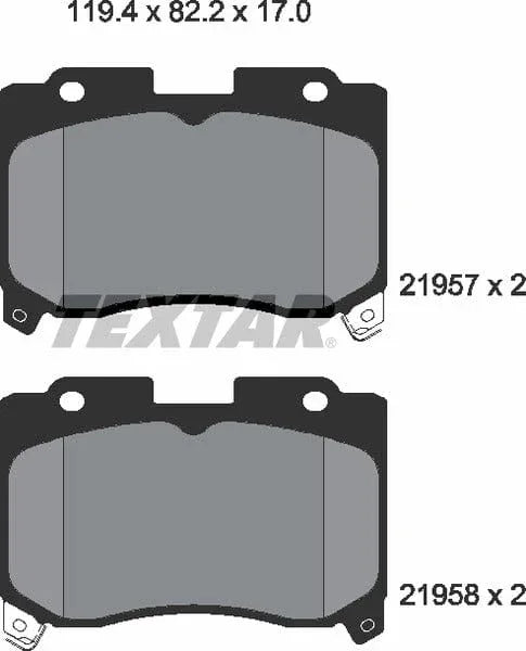 Textar Brake Pads Full Set Of 4 Front 2195701 - image 5