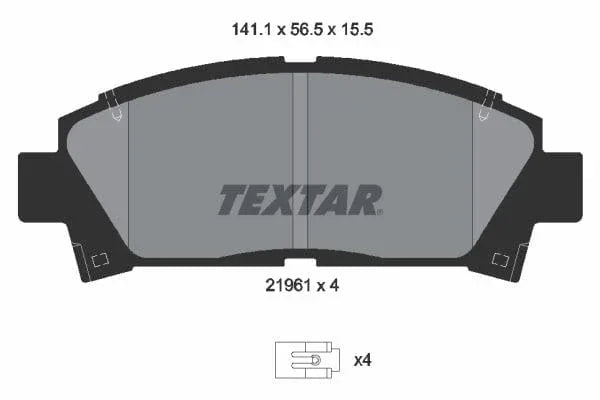 Textar Brake Pads Full Set Of 4 Front 2196102 - image 4