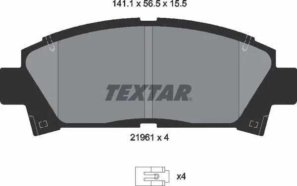 Textar Brake Pads Full Set Of 4 Front 2196102 - image 5