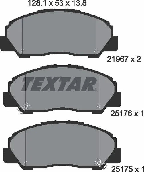 Textar Brake Pads Full Set Of 4 Front 2196701 - image 5