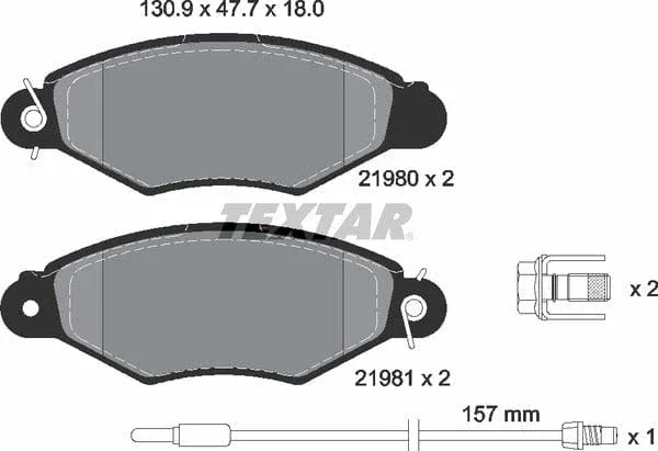Textar Brake Pads Full Set Of 4 Front With Brake Caliper Screws 2198003 - image 5