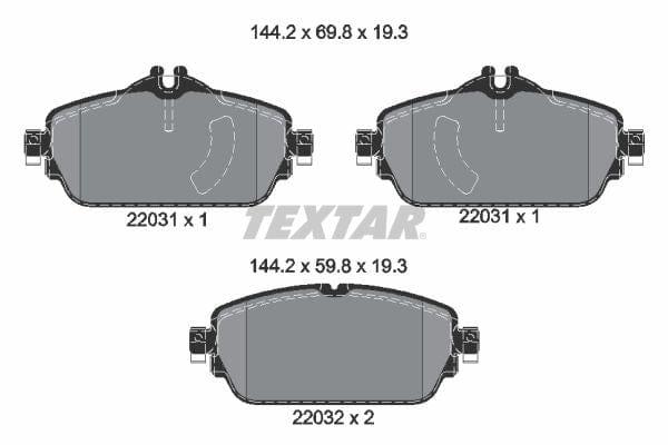 Textar Brake Pads Full Set Of 4 Front 2203101 - image 4