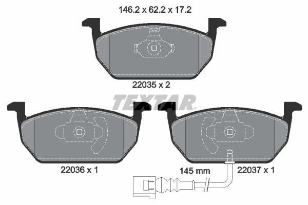 Textar Brake Pads Full Set Of 4 Front 2203501 - image 4