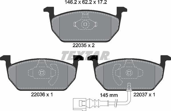 Textar Brake Pads Full Set Of 4 Front 2203501 - image 5
