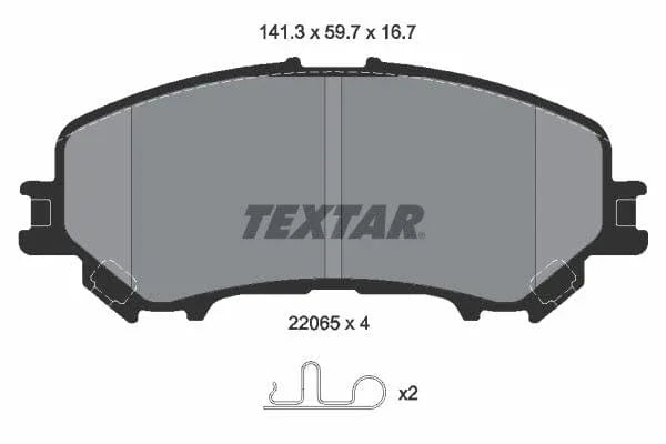 Textar Brake Pads Full Set Of 4 Front With Accessories 2206503 - image 4