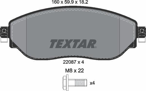 Textar Brake Pads Full Set Of 4 Front With Brake Caliper Screws 2208701 - image 5