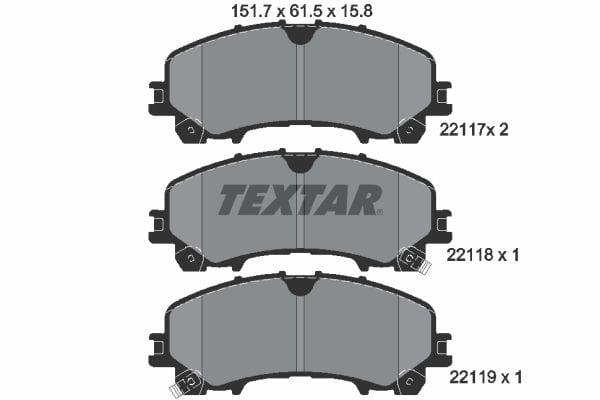 Textar Brake Pads Full Set Of 4 Front 2211701 - image 4