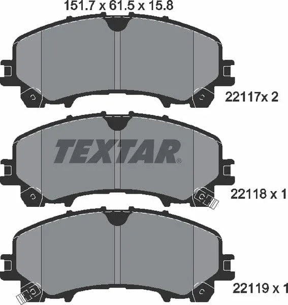 Textar Brake Pads Full Set Of 4 Front 2211701 - image 5