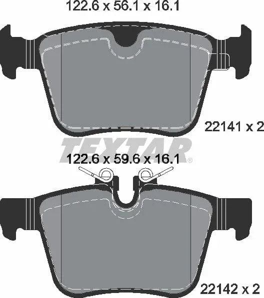 Textar Brake Pads Set Brake Pads Full Set Of 4 Rear 2214101 - image 5