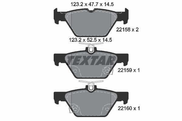 Textar Brake Pads Set Brake Pads Full Set Of 4 Rear 2215801 - image 4
