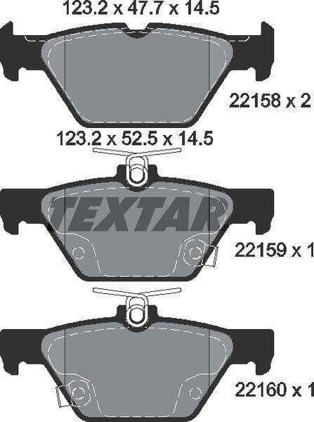 Textar Brake Pads Set Brake Pads Full Set Of 4 Rear 2215801 - image 5