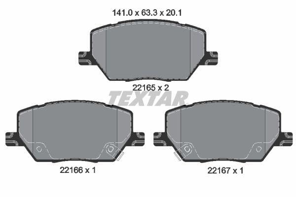 Textar Brake Pads Full Set Of 4 Front 2216501 - image 4