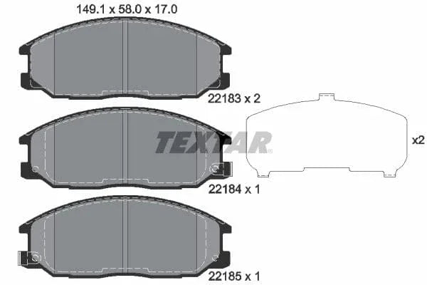 Textar Brake Pads Full Set Of 4 Front 2218301 - image 4