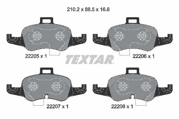 Textar Brake Pads Full Set Of 4 Front 2220501 - image 4