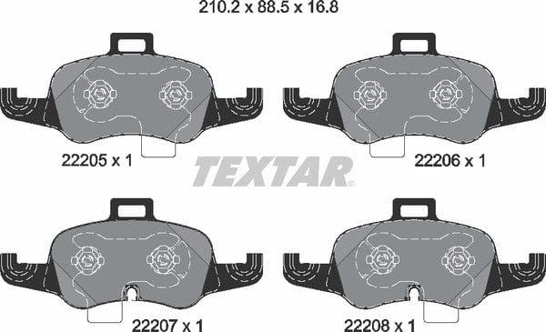 Textar Brake Pads Full Set Of 4 Front 2220501 - image 5