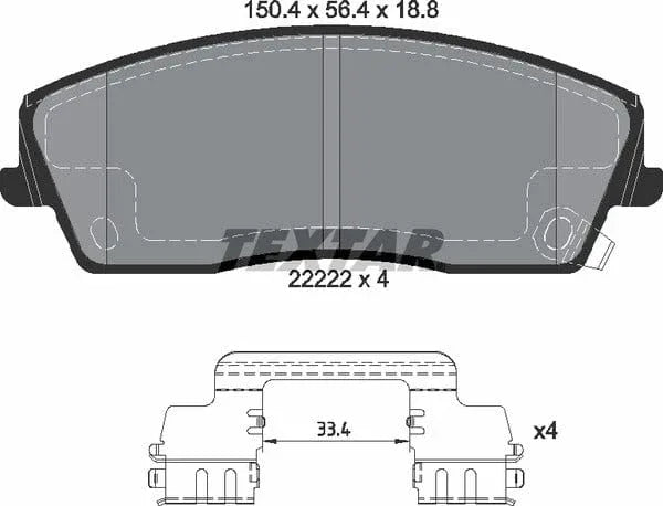 Textar Brake Pads Full Set Of 4 Front With Accessories 2222201 - image 5