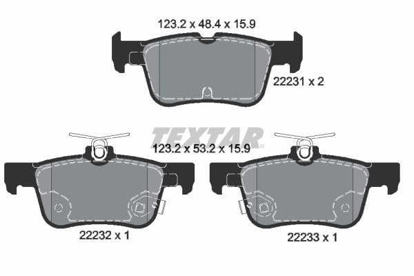 Textar Brake Pads Set Brake Pads Full Set Of 4 Rear 2223101 - image 4