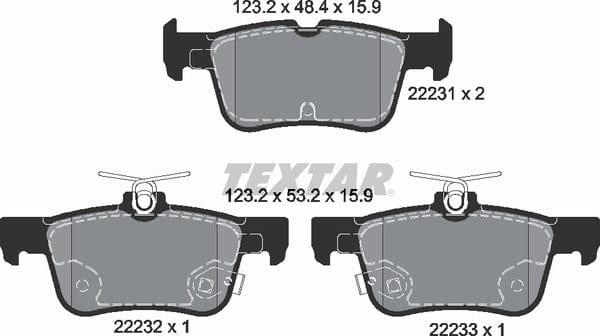 Textar Brake Pads Set Brake Pads Full Set Of 4 Rear 2223101 - image 5