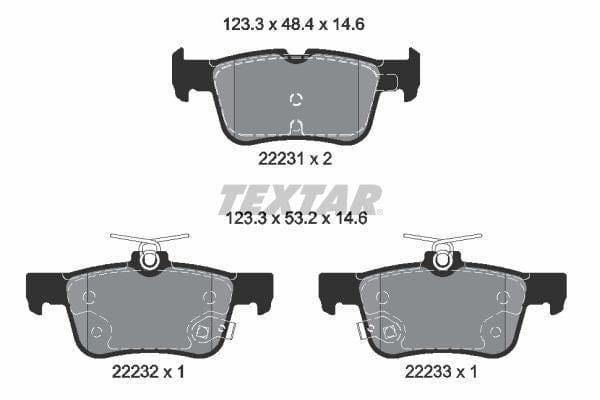 Textar Brake Pads Set Brake Pads Full Set Of 4 Rear 2223103 - image 4