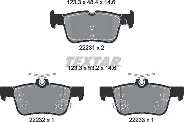 Textar Brake Pads Set Brake Pads Full Set Of 4 Rear 2223103 - image 5