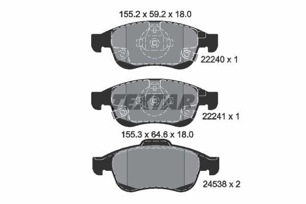 Textar Brake Pads Full Set Of 4 Front 2224001 - image 4