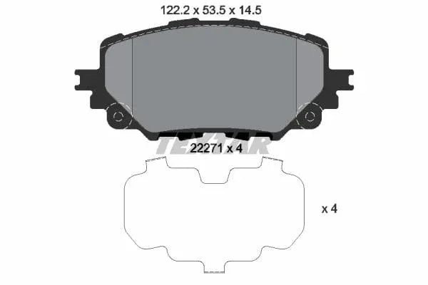 Textar Brake Pads Full Set Of 4 Front With Accessories 2227101 - image 4