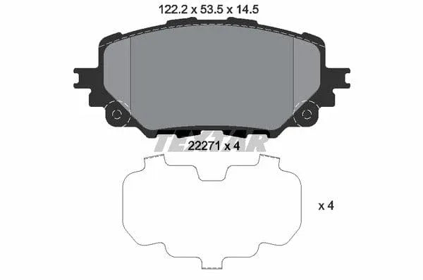 Textar Brake Pads Full Set Of 4 Front With Accessories 2227101 - image 5