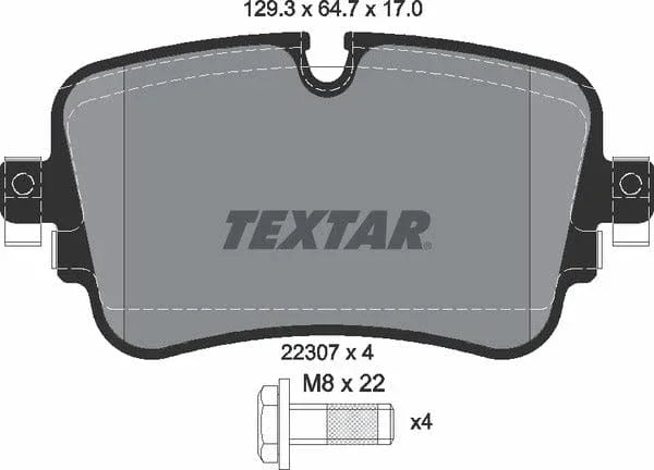 Textar Brake Pads Full Set Of 4 Rear With Brake Caliper Screws 2230701 - image 5
