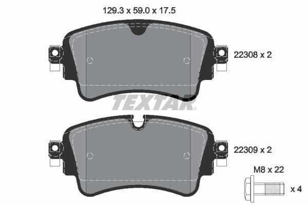 Textar Brake Pads Full Set Of 4 Rear With Brake Caliper Screws 2230801 - image 4