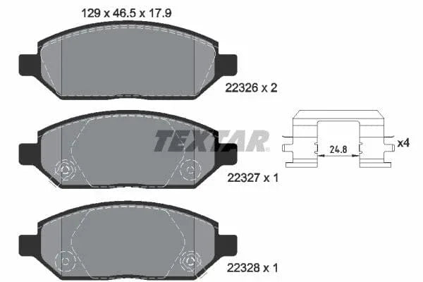 Textar Brake Pads Full Set Of 4 Front 2232601 - image 4