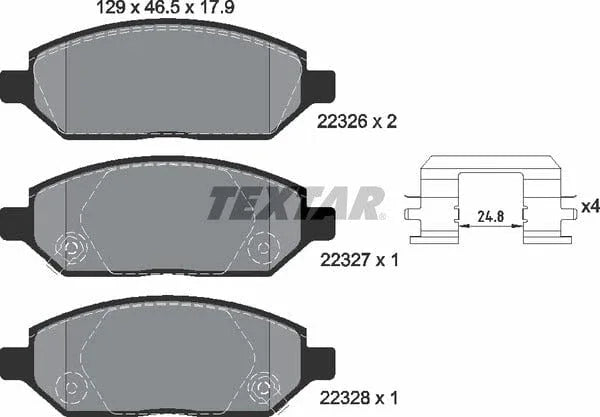 Textar Brake Pads Full Set Of 4 Front 2232601 - image 5