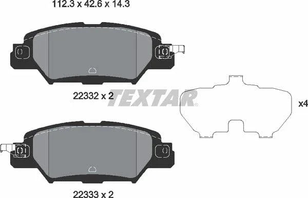 Textar Brake Pads Full Set Of 4 Rear With Accessories 2233201 - image 5