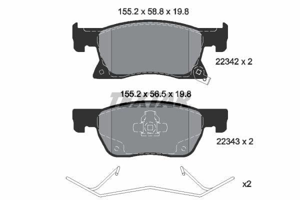 Textar Brake Pads Full Set Of 4 Front 2234201 - image 4