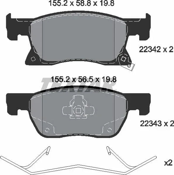 Textar Brake Pads Full Set Of 4 Front 2234201 - image 5