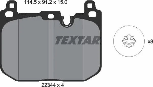 Textar Brake Pads Full Set Of 4 Front With Accessories 2234401 - image 5