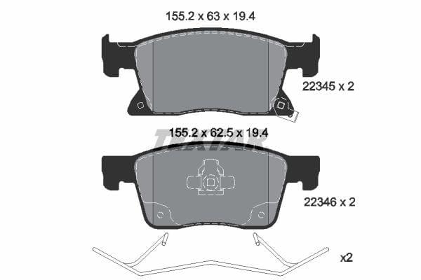 Textar Brake Pads Full Set Of 4 Front 2234501 - image 4
