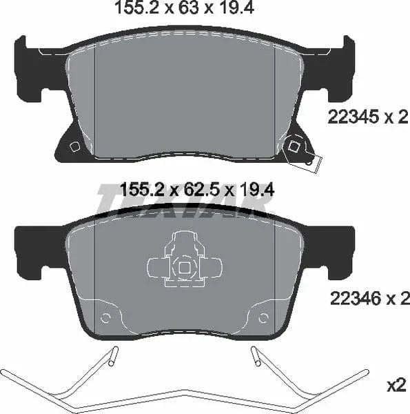 Textar Brake Pads Full Set Of 4 Front 2234501 - image 5