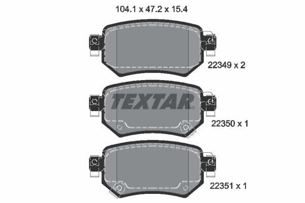 Textar Brake Pads Set Brake Pads Full Set Of 4 Rear 2234901 - image 4