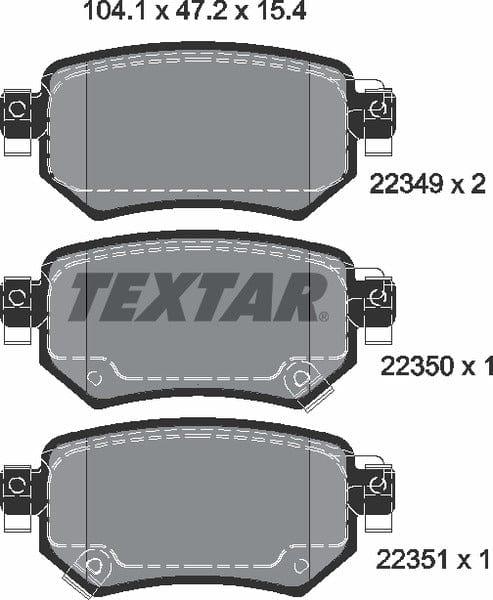 Textar Brake Pads Set Brake Pads Full Set Of 4 Rear 2234901 - image 5