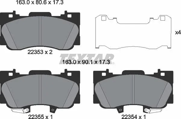 Textar Brake Pads Full Set Of 4 Front 2235301 - image 5