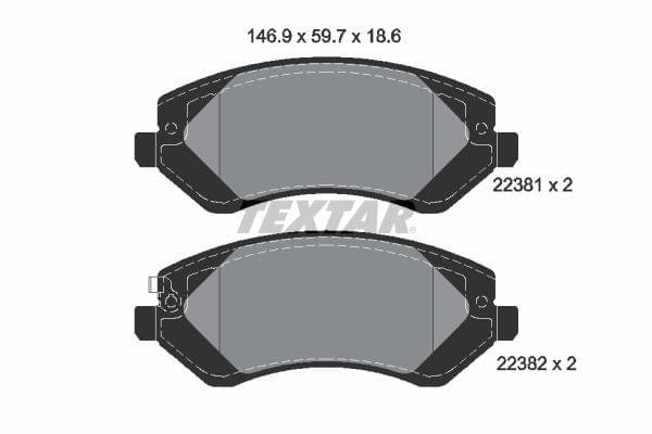 Textar Brake Pads Full Set Of 4 Front 2238101 - image 4