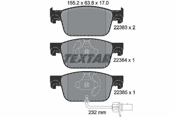 Textar Brake Pads Full Set Of 4 Front 2238301 - image 4