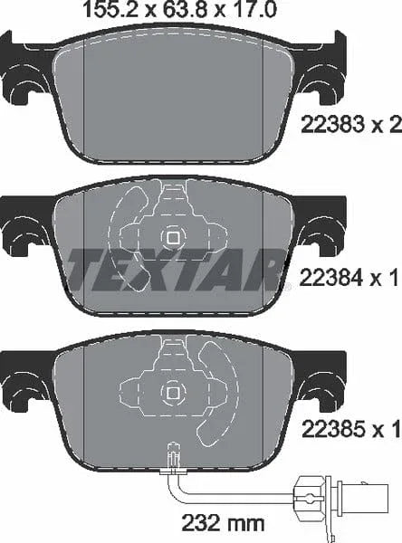 Textar Brake Pads Full Set Of 4 Front 2238301 - image 5