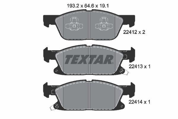 Textar Brake Pads Full Set Of 4 Front 2241201 - image 4