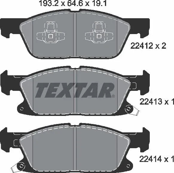 Textar Brake Pads Full Set Of 4 Front 2241201 - image 5