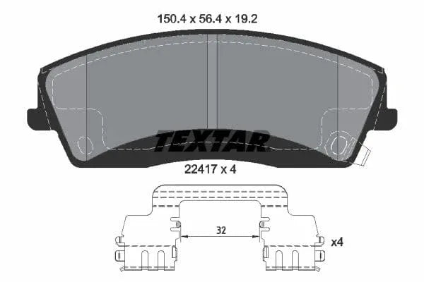 Textar Brake Pads Full Set Of 4 Front With Accessories 2241701 - image 4