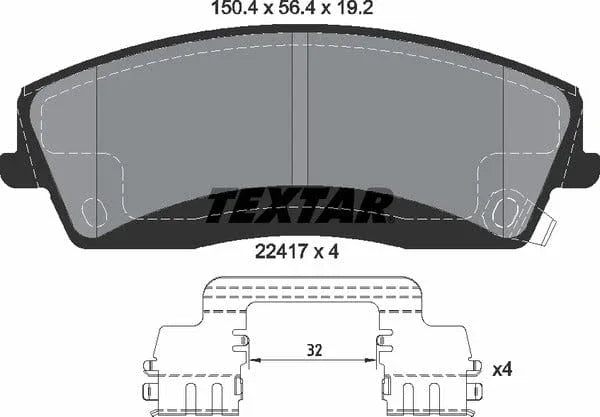 Textar Brake Pads Full Set Of 4 Front With Accessories 2241701 - image 5