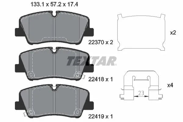 Textar Brake Pads Full Set Of 4 Rear With Accessories 2241801 - image 4