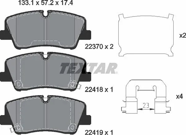 Textar Brake Pads Full Set Of 4 Rear With Accessories 2241801 - image 5